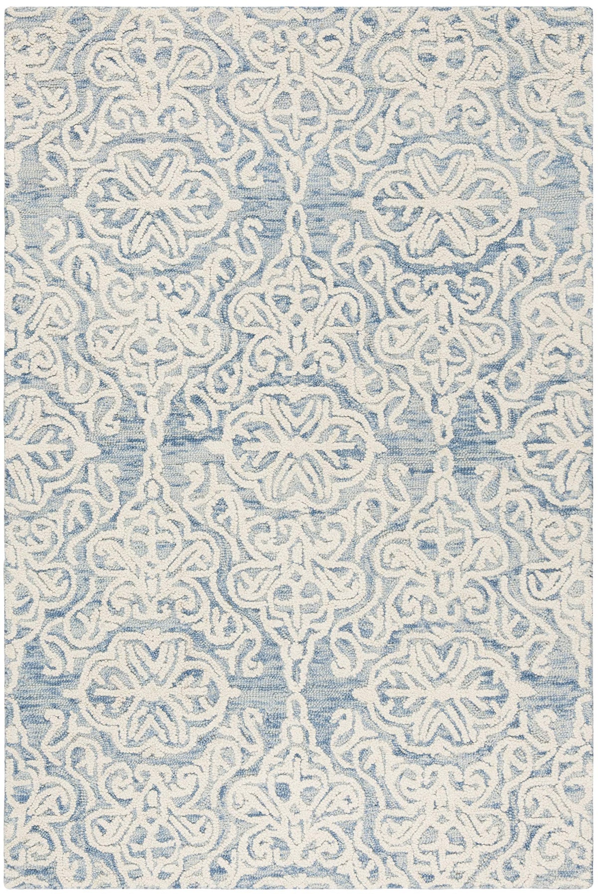 SAFAVIEH Blossom Collection Area Rug - 9' x 12', Beige & Ivory, Handmade Wool, Ideal for High Traffic Areas in Living Room, Bedroom (BLM112B)