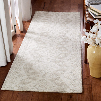 SAFAVIEH Area Rug 8x10 - Micro-Loop Collection - Large - Ivory & Beige, Handmade Wool, Ideal for Living Room, Bedroom, Office, Dining Space (MLP952A)