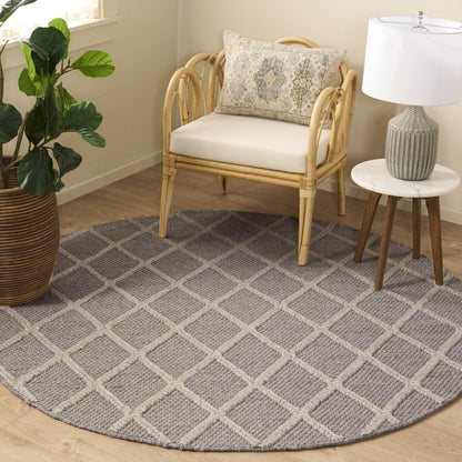 SAFAVIEH Natura Area Rug 4x6, Wool Knotted Ivory & Ivory NAT310A