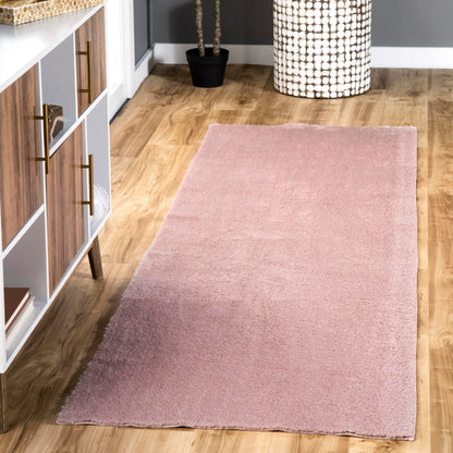 nuLOOM Loni Off White Solid Washable Area Rug, 8' x 10'