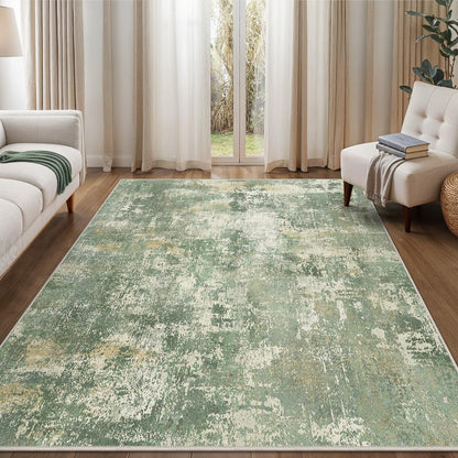 GENIMO 9x12 Area Rug Washable Non Slip for Living Room, Navy Blue Gray