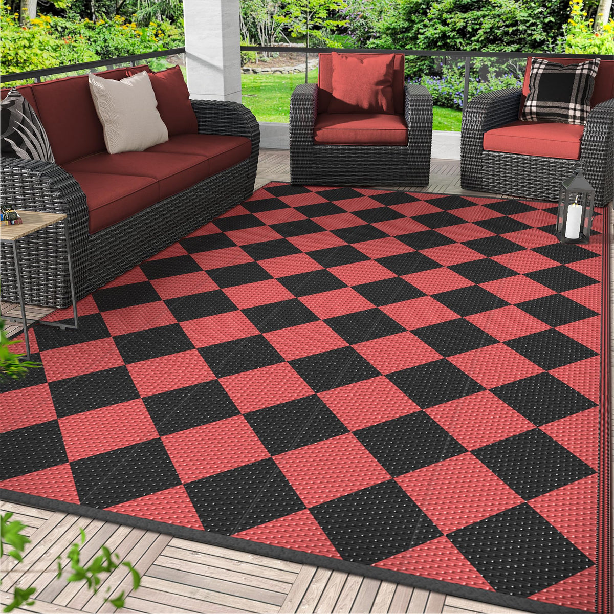 GENIMO Outdoor Rug, Waterproof Plastic Rugs for Patio, 5'x8' Cloud Grey