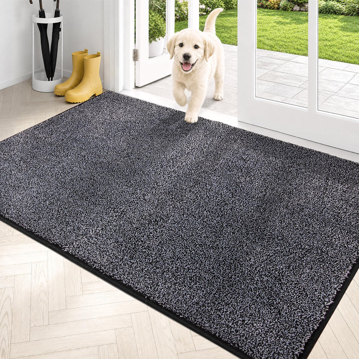 PURRUGS Dirt Trapping Indoor Door Mat, 31.5" x 47", Charcoal