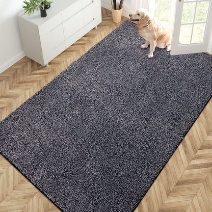 PURRUGS Dirt Trapping Indoor Door Mat, 34" x 59", Charcoal