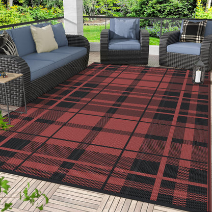 GENIMO Outdoor Rug, Waterproof Plastic Rugs for Patio, 5'x8' Cloud Grey