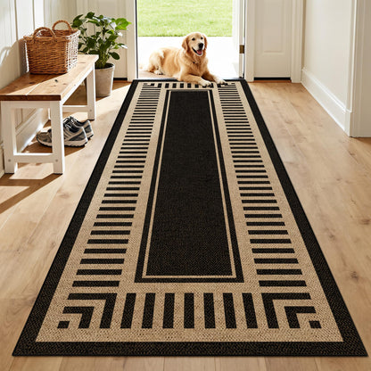Washable 8x10 Modern Rainbow Easy Jute Indoor Outdoor Rug for Living Room