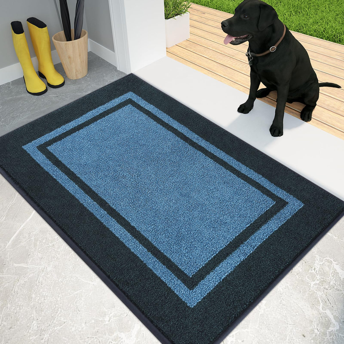 PURRUGS Dirt Trapping Indoor Door Mat, 32" x 48", Beige & Grayish Brown