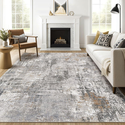 LOONGRUG 10x14 Area Rugs Washable Large Neutral Modern Living Room Rug