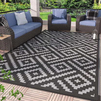 GENIMO Outdoor Rug, Waterproof Plastic Rugs for Patio, 5'x8' Cloud Grey
