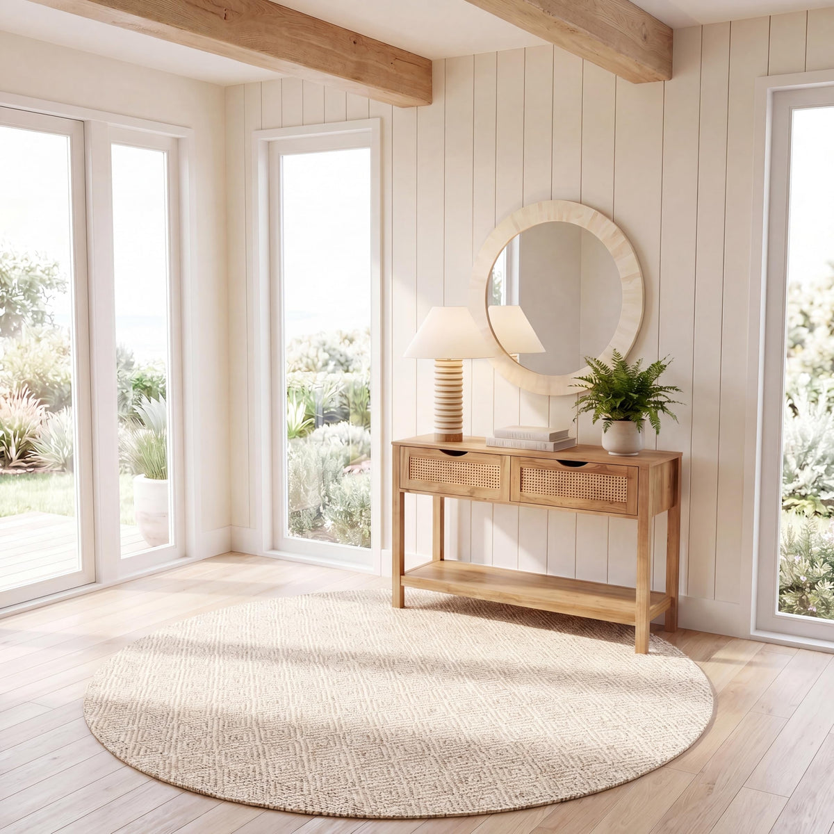 SAFAVIEH Natura Wool Area Rug 8'x10', Ivory & Light Grey NAT503A