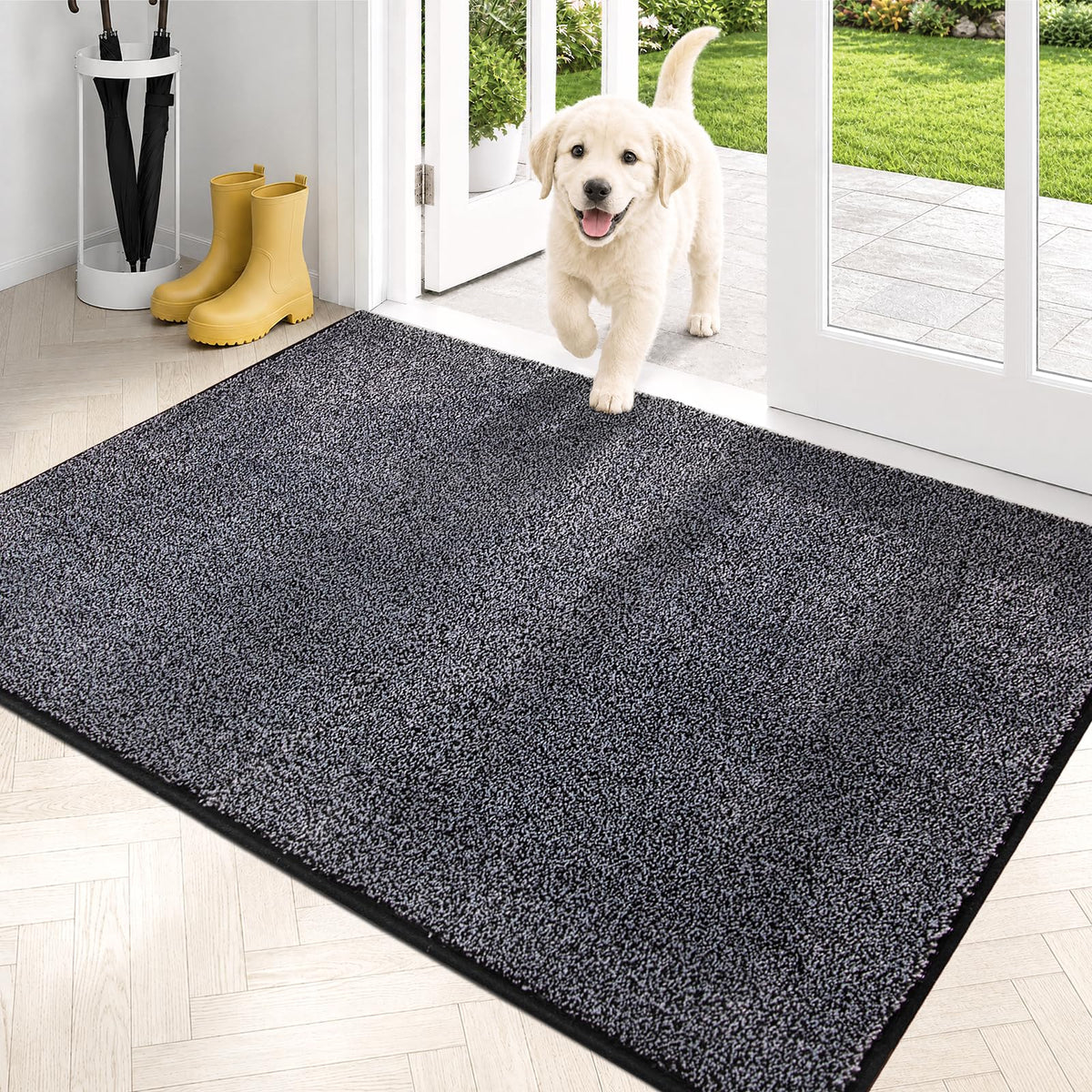 PURRUGS Dirt Trapping Indoor Door Mat, 31.5" x 47", Charcoal