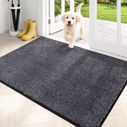 PURRUGS Dirt Trapping Indoor Door Mat, 34" x 59", Charcoal