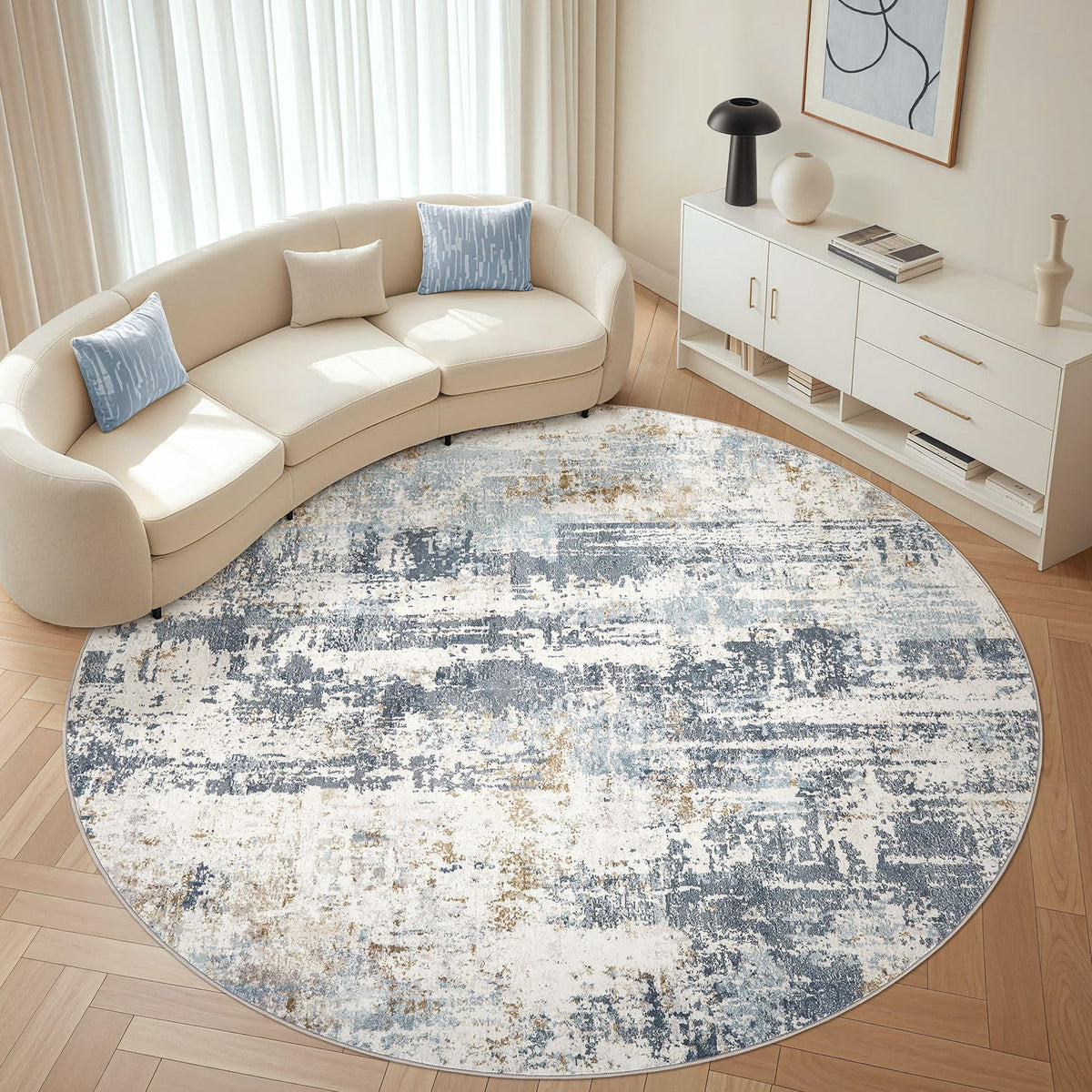 LOONGRUG 10x14 Area Rugs Washable Large Neutral Modern Living Room Rug