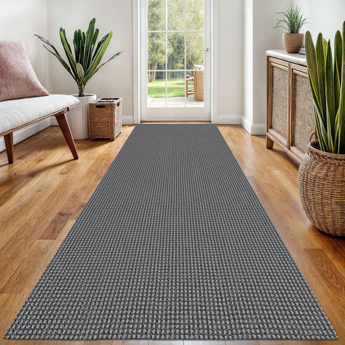 EARTHALL Woven Area Rug 3x5 Ft Washable Rugs for Entryway Braided Non Slip Rubber Backed Throw Rugs Door Mat Indoor Outdoor Entrance Cotton Carpet for Kitchen Foyer Front Door, Orange/Tan/Brown