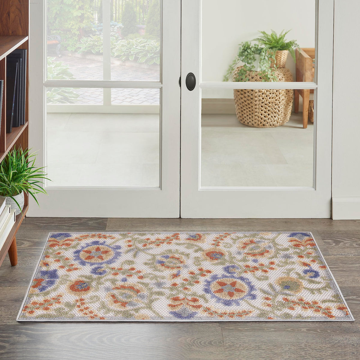 Nourison Home Aloha Natural Blue 2'3" x 10' Area Rug - Easy Clean, Non Shedding, Bed Room, Living Room, Dining Room, Kitchen (10' Runner)