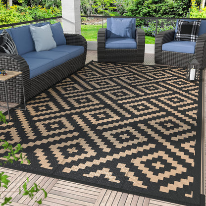 GENIMO Outdoor Rug, Waterproof Plastic Rugs for Patio, 5'x8' Cloud Grey