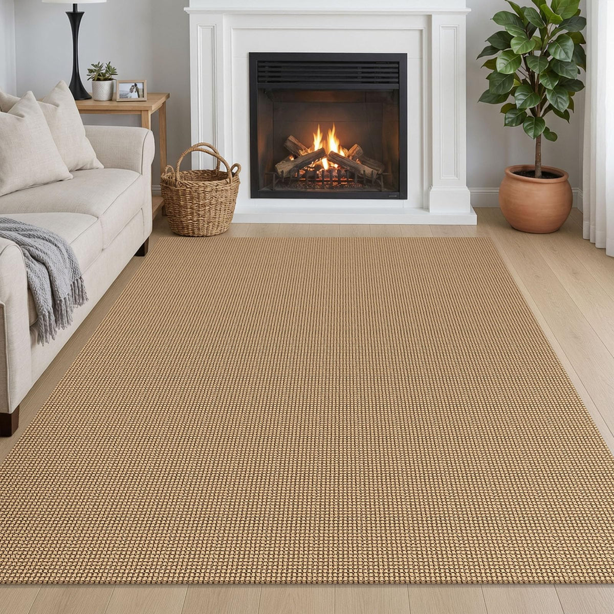 IOHOUZE Small Area Rug 2x3 Washable Woven Rugs for Entryway Non Slip Rubber Backed Front Door Rugs Indoor Doormat Throw Rug Floor Carpet for Entrance Kitchen, Cream/Beige