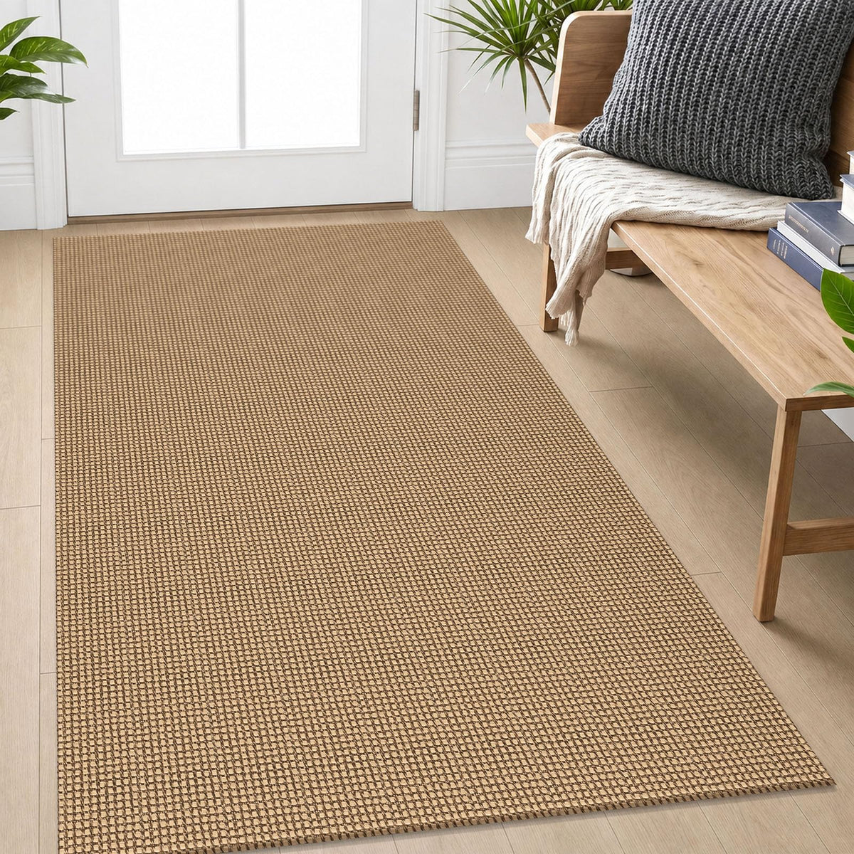 IOHOUZE Washable Area Rug 3x5 Non Slip Rubber Backed Woven Rugs for Entryway Rugs Indoor Outdoor Doormat Throw Rug Floor Carpet for Entrance Kitchen Front Door, Olive Green/Earthy Green