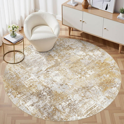 Tortania Washable 8x10 Area Rug for Living Room: Modern Abstract Neutral Large Soft Thin Rugs - Non Slip Indoor Carpet for Bedroom Dining Room Office Nursery Home Floor Decoration - Smoky Gray
