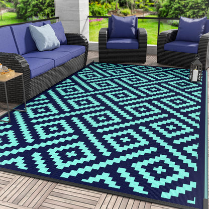 GENIMO Outdoor Rug, Waterproof Plastic Rugs for Patio, 5'x8' Cloud Grey