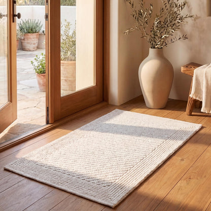 SAFAVIEH Natura Collection Area Rug - 5' x 8', Ivory, Handmade Wool, Ideal for High Traffic Areas in Living Room, Bedroom (NAT450A)