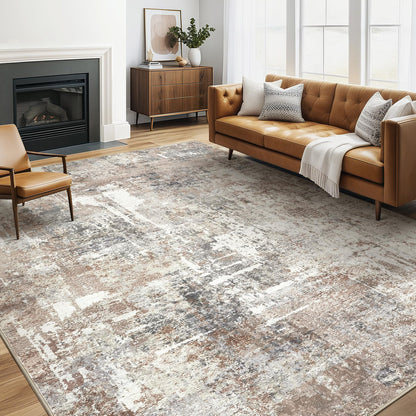 LOONGRUG 10x14 Area Rugs Washable Large Neutral Modern Living Room Rug