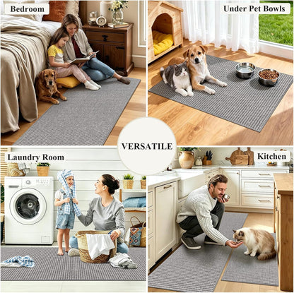 HEBE Kitchen Rugs Set of 2, Non Slip Washable Kitchen Mats for Floor