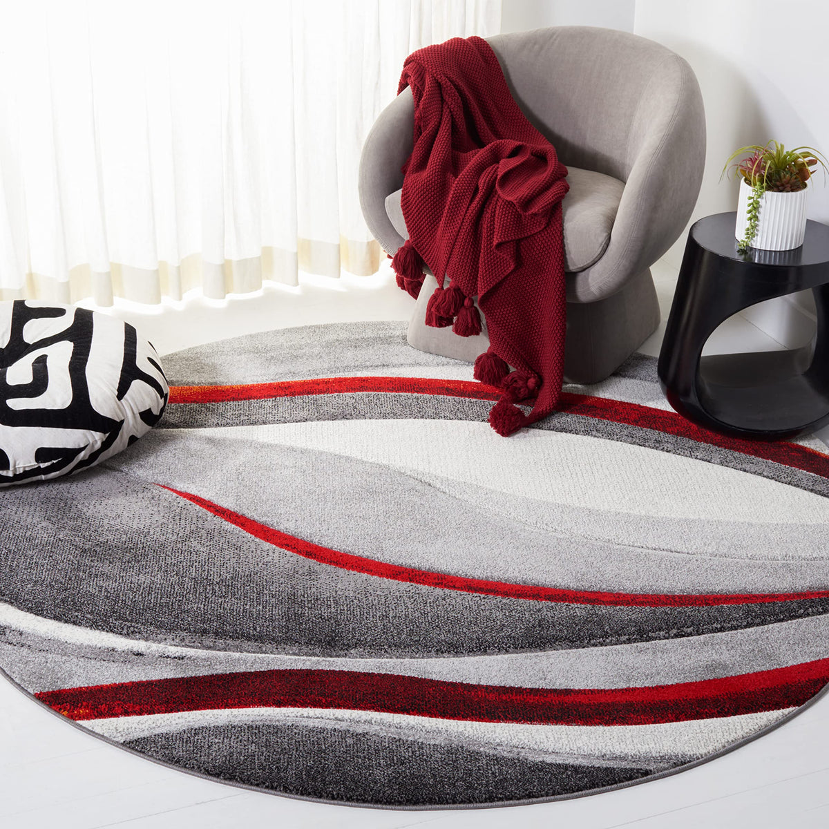 SAFAVIEH Hollywood Area Rug 10'6"x14', Modern Grey & Blue HLW766F