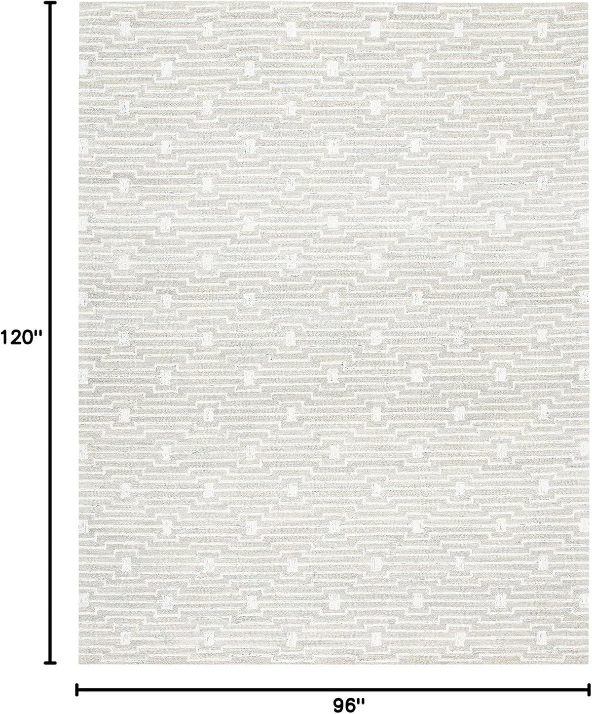 SAFAVIEH Area Rug 8x10 - Micro-Loop Collection - Large - Light Grey & Ivory, Handmade Wool, Ideal for Living Room, Bedroom, Office, Dining Space (MLP178F)