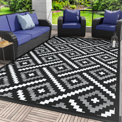 GENIMO Outdoor Rug, Waterproof Plastic Rugs for Patio, 5'x8' Cloud Grey