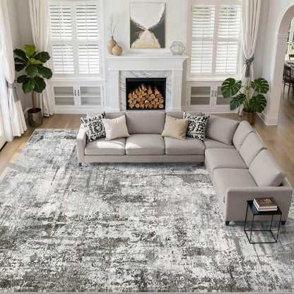 LOONGRUG 10x14 Area Rugs Washable Large Neutral Modern Living Room Rug