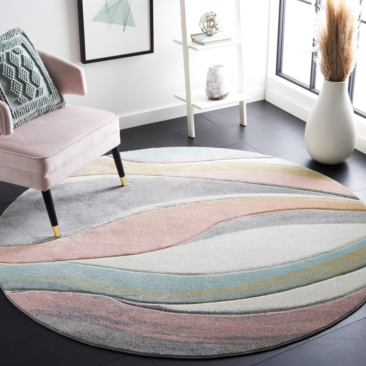SAFAVIEH Hollywood Area Rug 10'6"x14', Modern Grey & Blue HLW766F