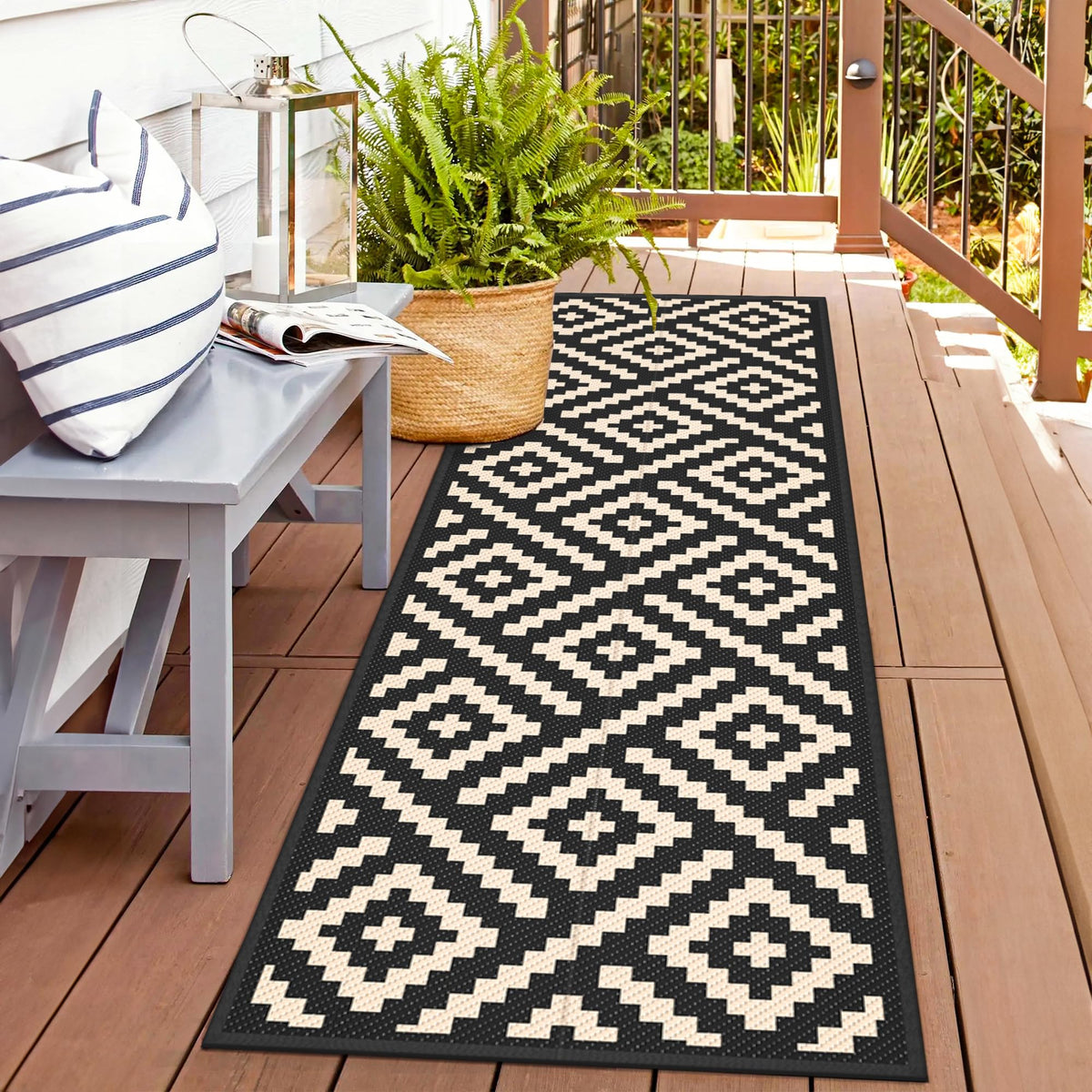 GENIMO Outdoor Rug, Waterproof Plastic Rugs for Patio, 5'x8' Cloud Grey