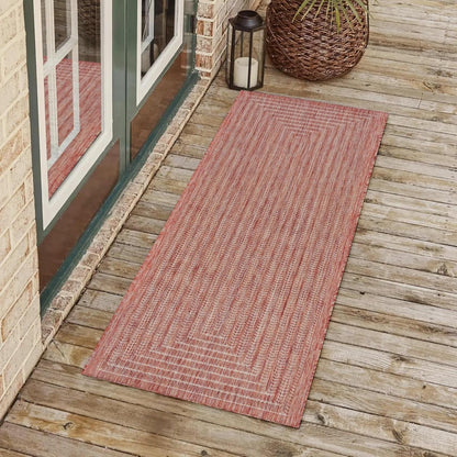 Adiva Rugs Outdoor Indoor Area Rug, Weather Resistant, Easy to Clean, Stain Resistant Floor Mat for Dining Room, Backyard, Deck, Patio (Wooden, 9' x 12')
