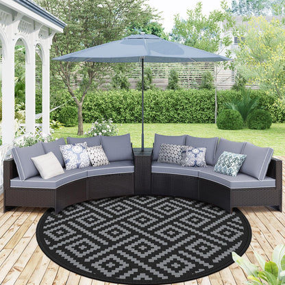 GENIMO Outdoor Rug, Waterproof Plastic Rugs for Patio, 5'x8' Cloud Grey