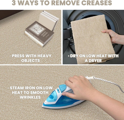 EARTHALL Washable Area Rug, Non Slip Entryway Rug, 4x6 Ft, Sand/Beige