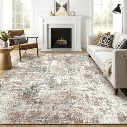 LOONGRUG 10x14 Area Rugs Washable Large Neutral Modern Living Room Rug