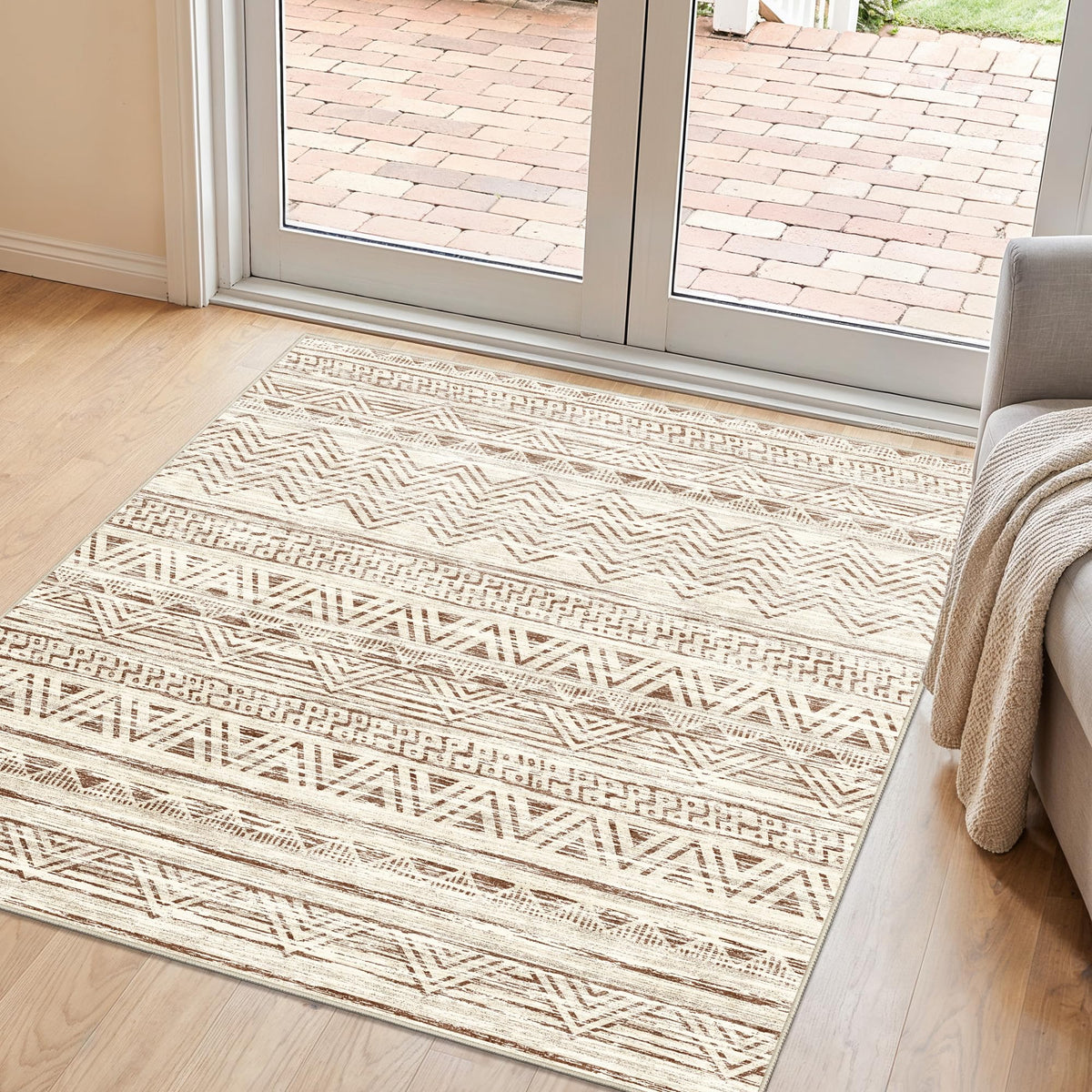 2'6"x8 Runner Rug Washable Moroccan: Non Slip Kitchen Long Floor Mat Gray