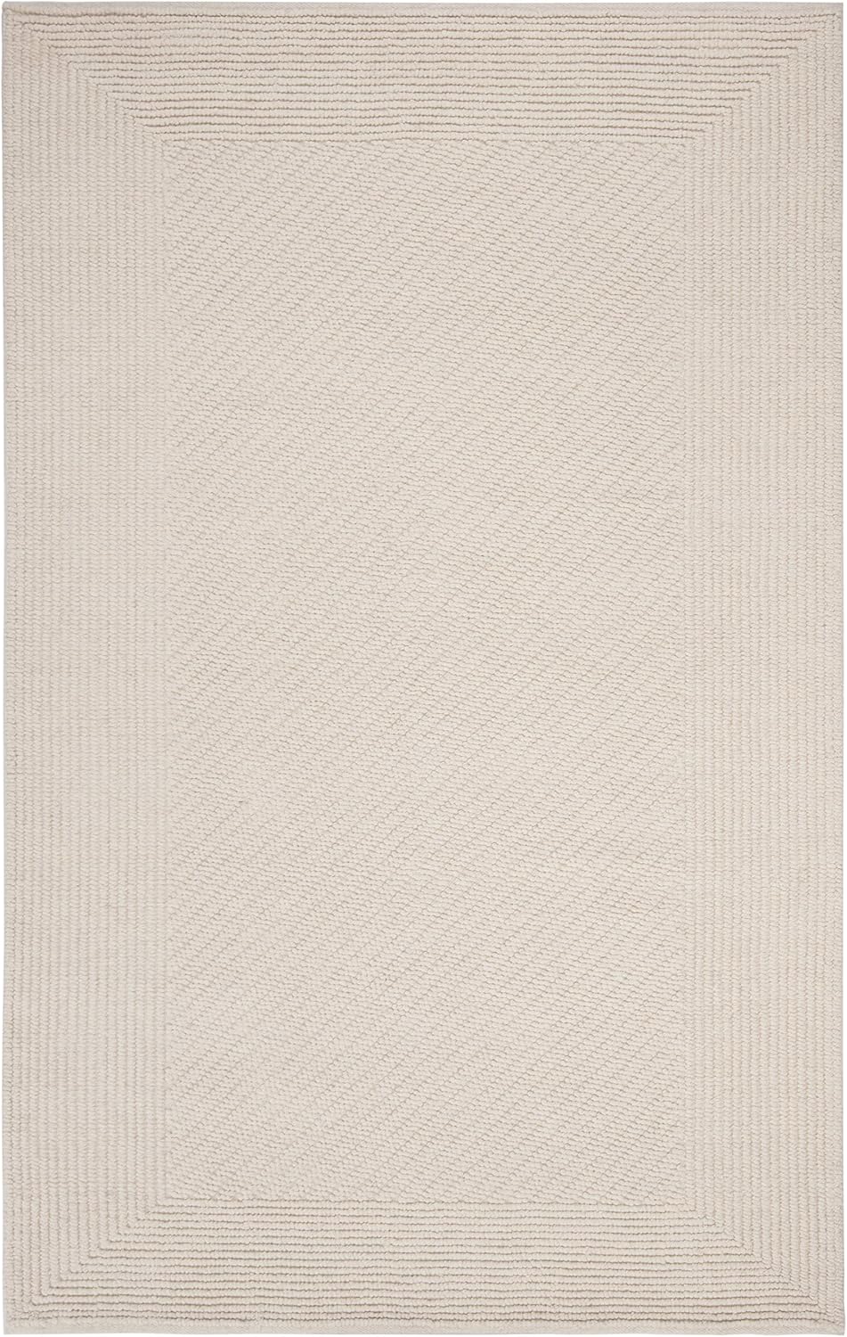 SAFAVIEH Natura Collection Area Rug - 5' x 8', Ivory, Handmade Wool, Ideal for High Traffic Areas in Living Room, Bedroom (NAT450A)