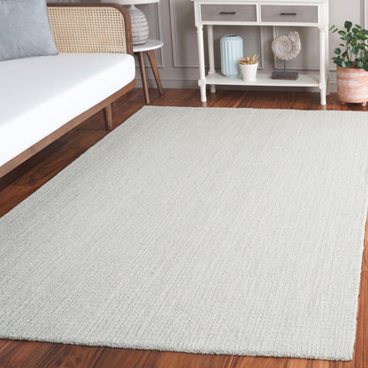 Martha Stewart x SAFAVIEH Area Rug Collection - 9' x 12', Light Grey & Ivory, Handmade Wool, Ideal for Living Room, Bedroom, Office, Dining Space (MSR3378F)