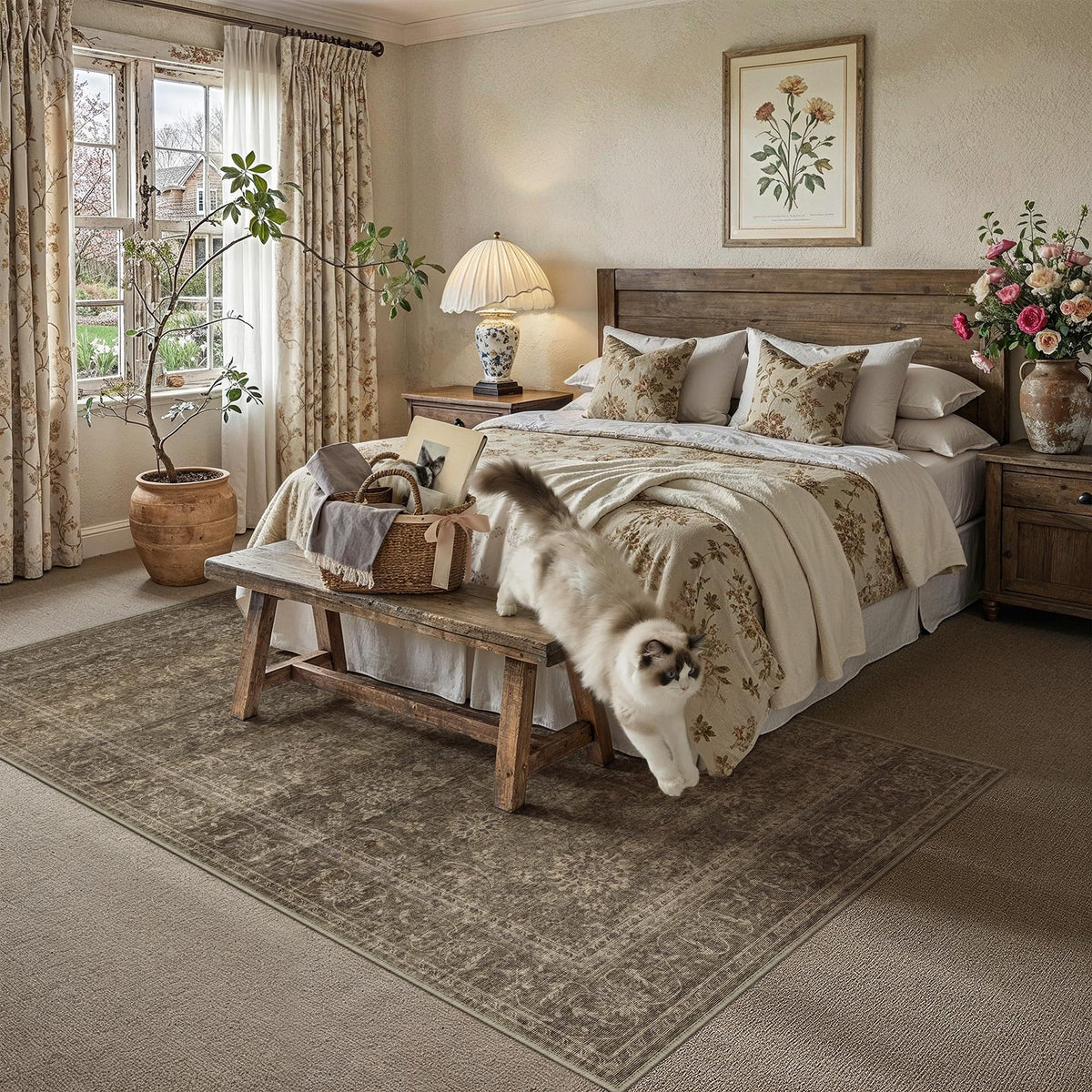 HUGEAR 8x10 Neutral Beige Large Area Rug