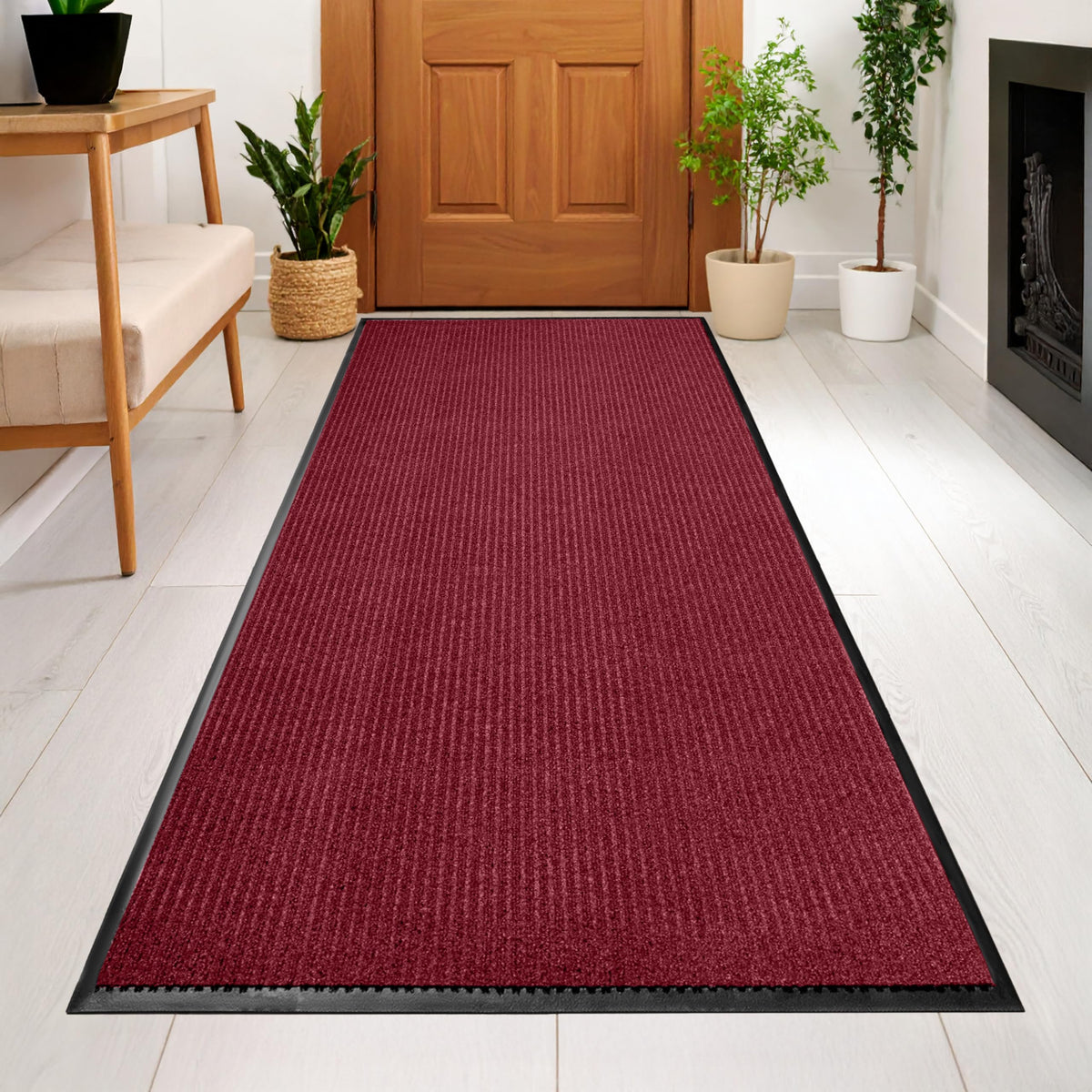 MaxMat® Heavy Duty Entry Floor Mat - Large Commercial, Indoor/Outdoor, Waterproof, Easy to Clean, Low-Profile Door Mat (4 x 6 Feet, Brown, MXM-RIB0046BR)