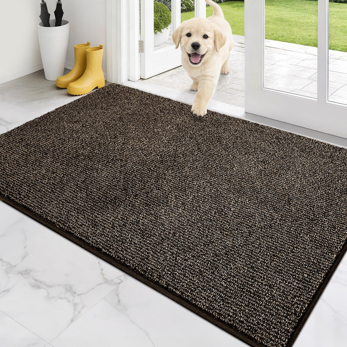 PURRUGS Dirt Trapping Indoor Door Mat, 20" x 31.5", Heathered Charcoal
