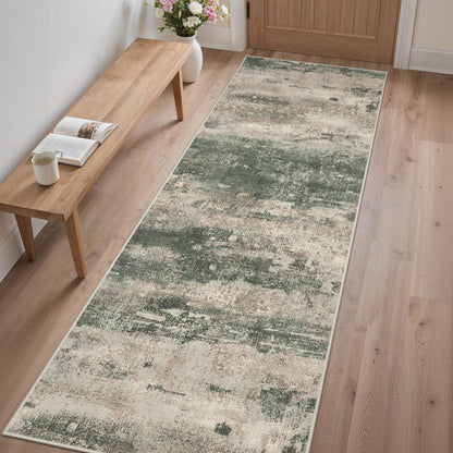 GENIMO 9x12 Area Rug Washable Non Slip for Living Room, Navy Blue Gray