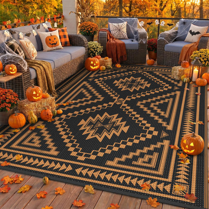 GENIMO Outdoor Rug, Waterproof Plastic Rugs for Patio, 5'x8' Cloud Grey