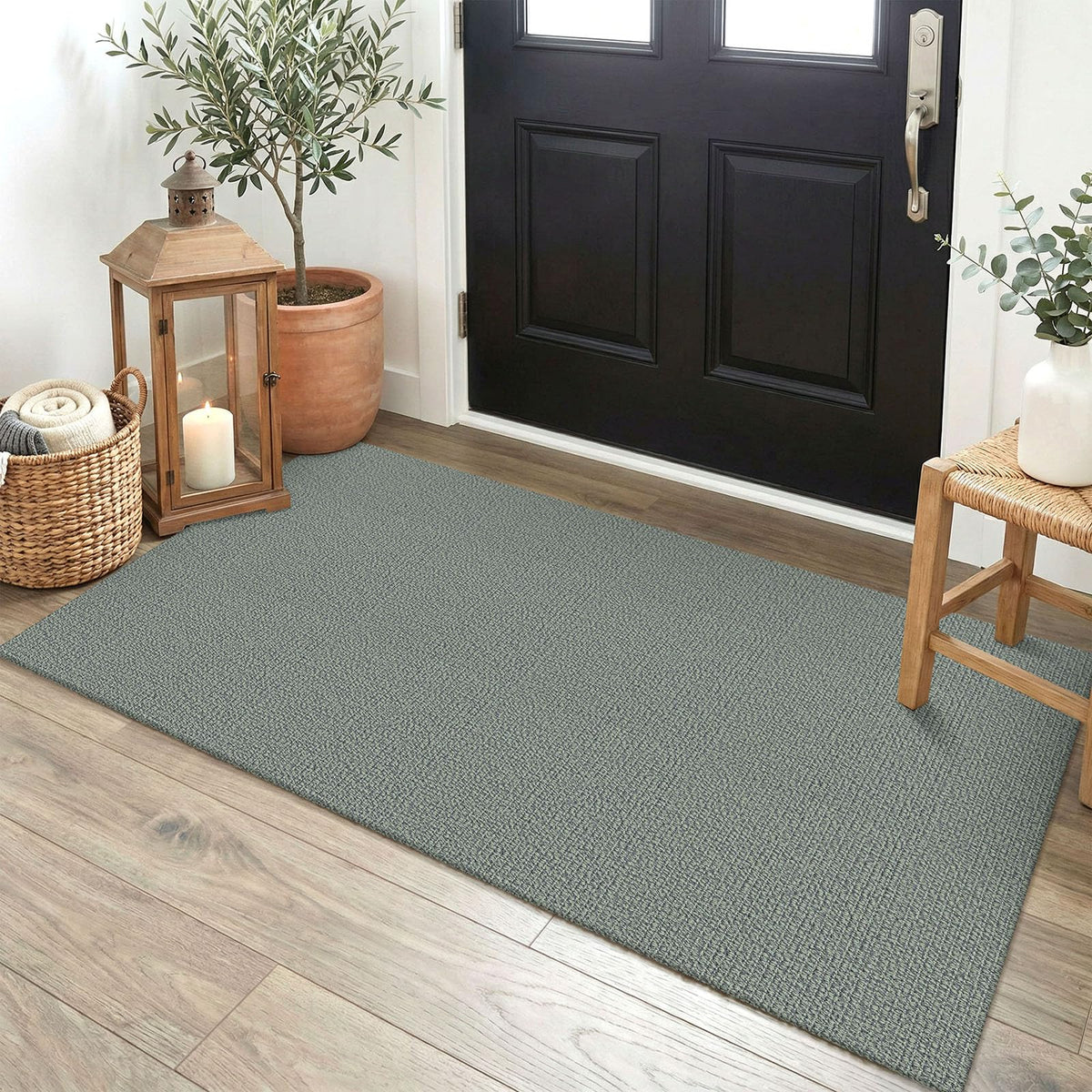 EARTHALL Washable Area Rug, Non Slip Entryway Rug, 4x6 Ft, Sand/Beige