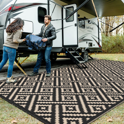GENIMO Outdoor Rug, Waterproof Plastic Rugs for Patio, 5'x8' Cloud Grey