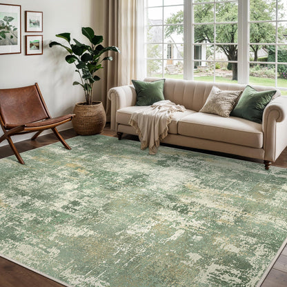 GENIMO 9x12 Area Rug Washable Non Slip for Living Room, Navy Blue Gray