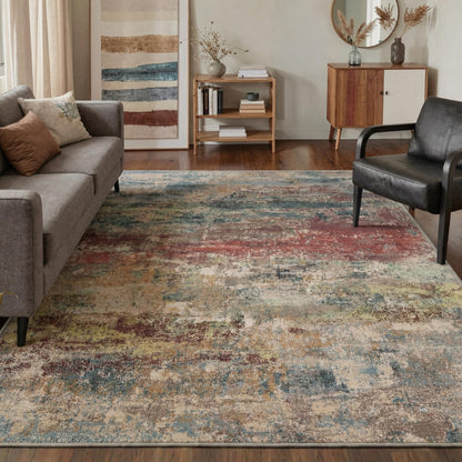 GENIMO 9x12 Area Rug Washable Non Slip for Living Room, Navy Blue Gray