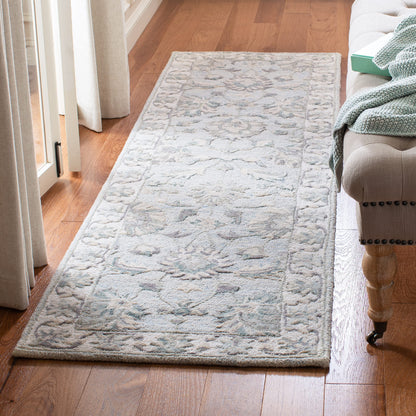 SAFAVIEH Glamour Collection 9' x 12' Ivory/Grey GLM628A Handmade Premium Wool Area Rug